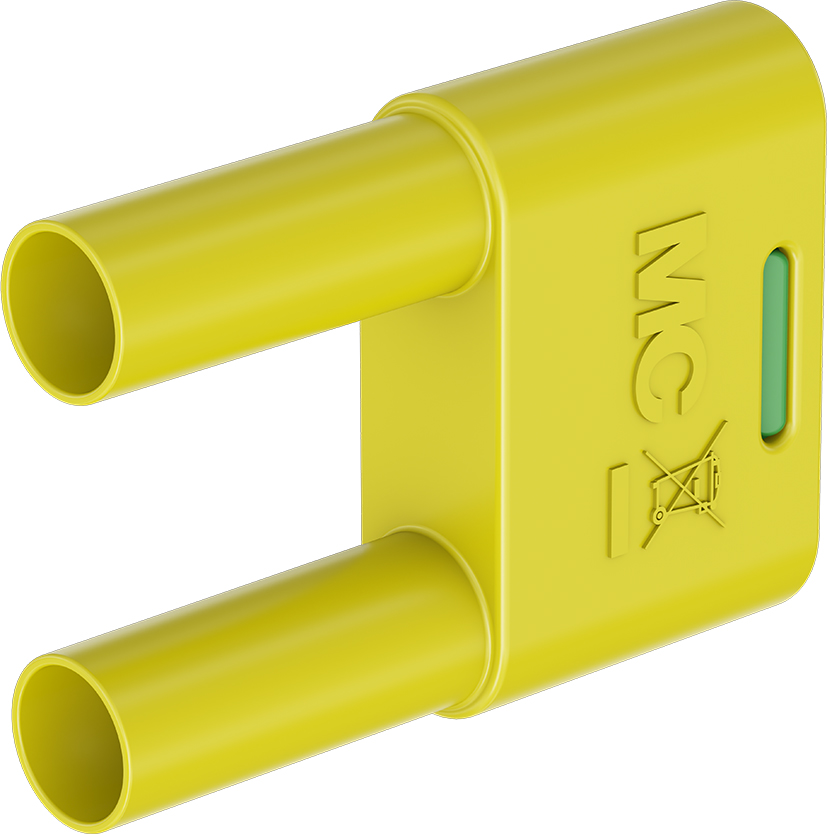 4mm geïsoleerde verbindingsstekker groen-geel - SKS-4N-19 groen-geel