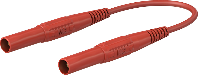 4 mm veiligheidstestleiding 50 cm rood - XMF-418 rood