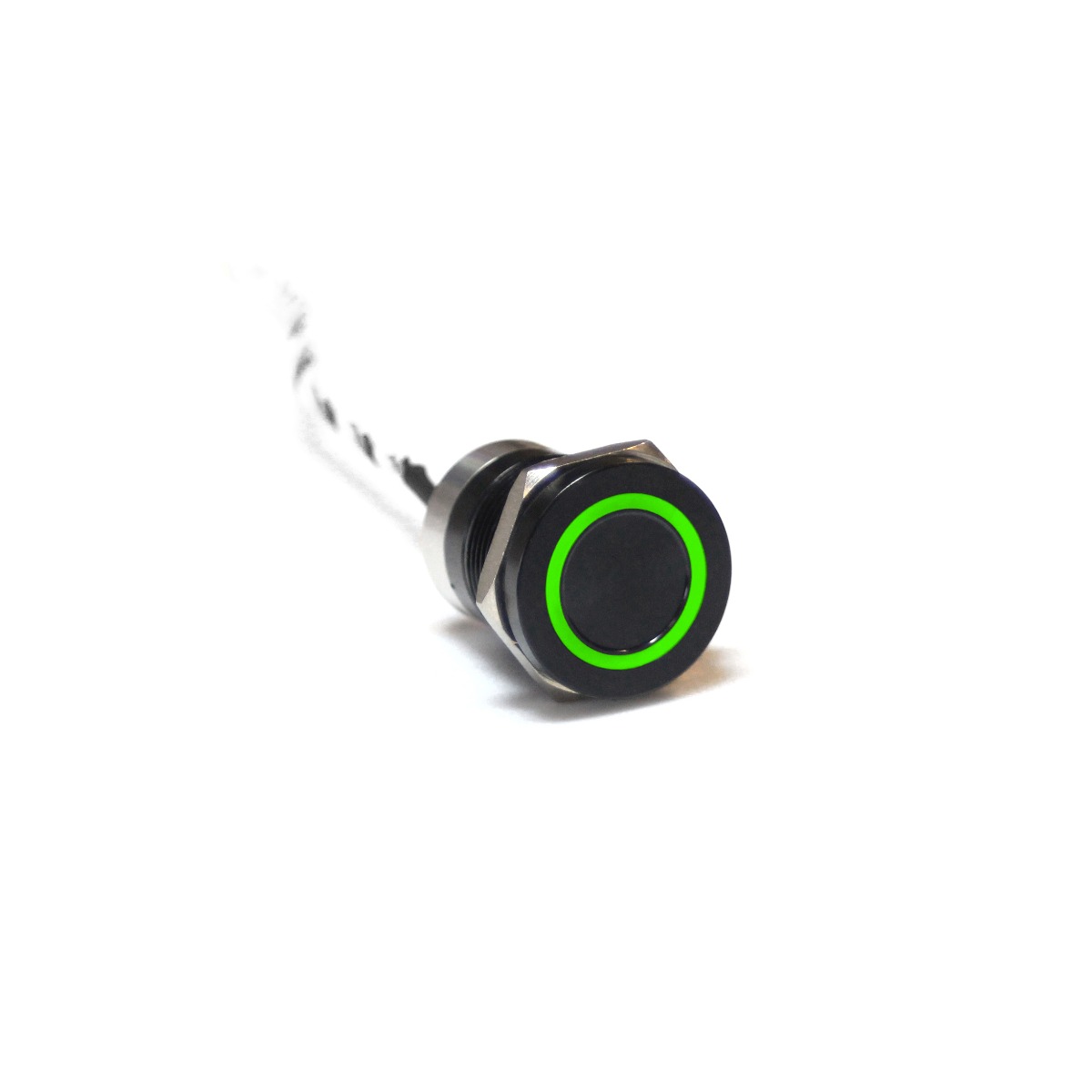 Capacitive switch, 19 mm, Normally Closed ,Aluminium ,Black Anodised ,Green LED ,12 VDC