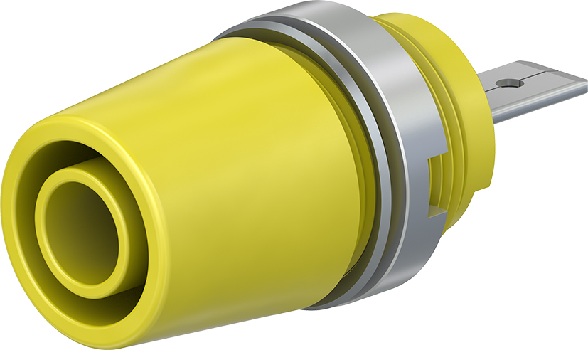 4 mm veiligheidscontact geel - SAB4-F/A geel