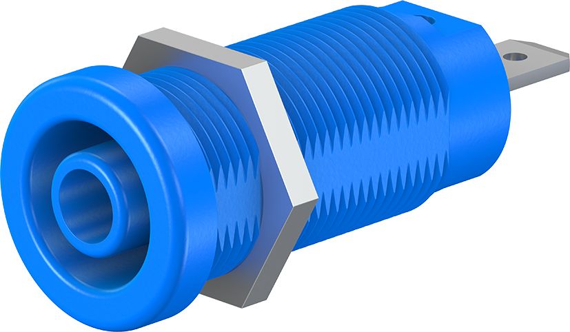 4 mm paneelgemonteerde blauwe aansluiting - XEF-1R blauw