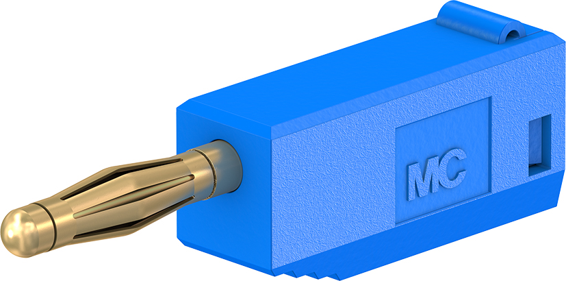 2 mm stekker compleet blauw - SLS205 blauw