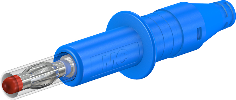 4 mm in-line stekker blauw - X-GL-438 blauw