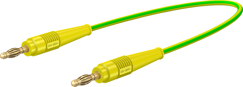 4 mm connectiekabel 25 cm groen-geel - LK410L-41/A groen-geel