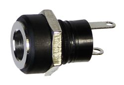 Voedingskastcontactdoos conform JEITA RC-5320A, rechte uitvoering, en soldeer ogen, voor frontmontage Ø 4,75 x 1,7