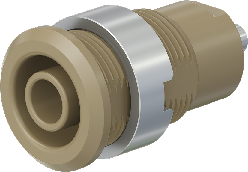4 mm veiligheidssokkel bruin - SLB4-E bruin