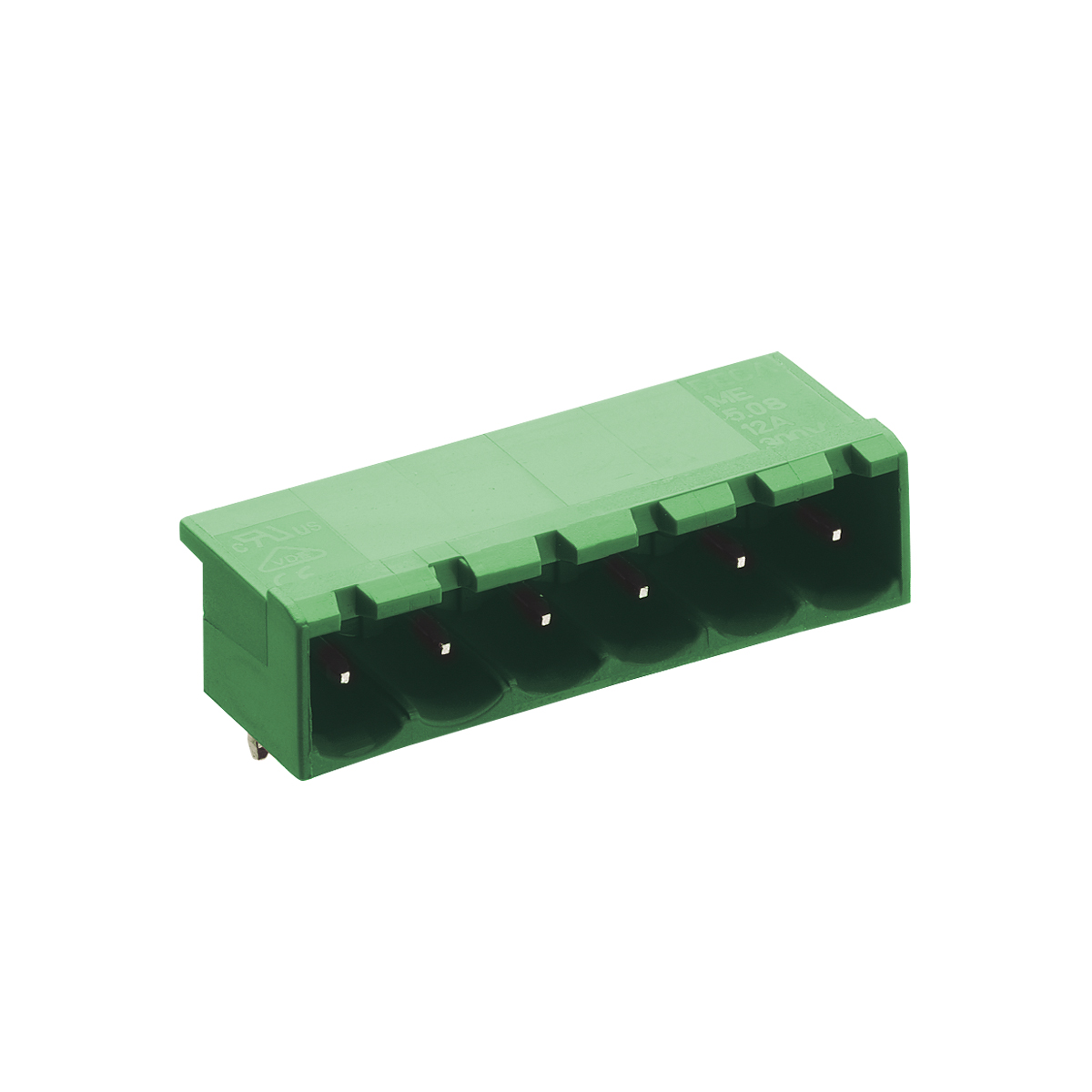 Pin header, with sidewalls, right angle version