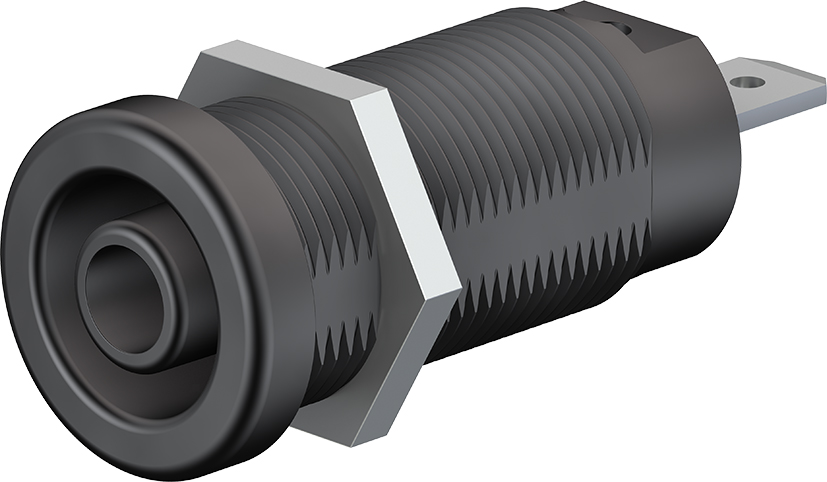 4 mm paneelmontagesocket zwart - XEF-1R zwart