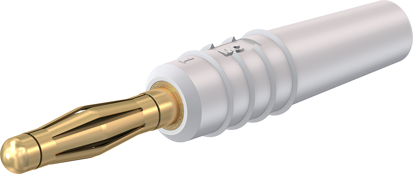 2 mm stekker compleet wit - SLS205-L wit