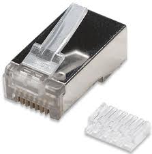 Modulaire stekker CAT6 met inzetstuk Bar, 8p8c (RJ45) Afgeschermd, met vergrendelingsgrendel, piercingtechnologie voor ronde massieve kabel