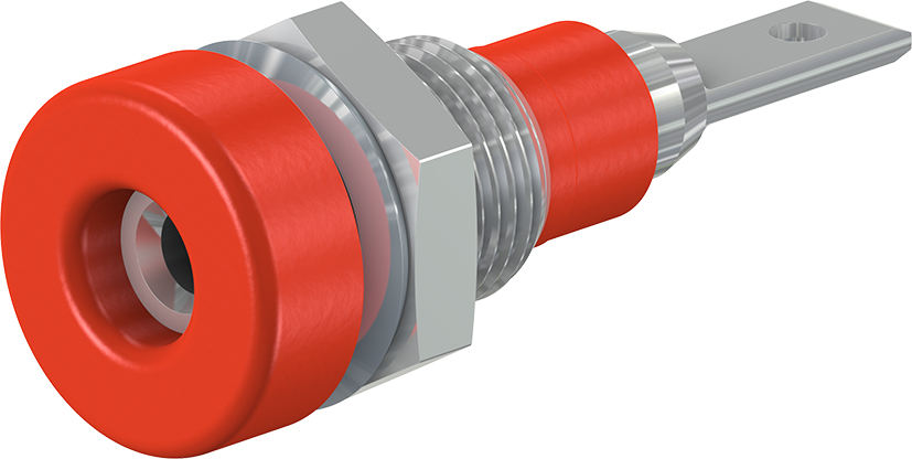 2 mm contactdoos rood - LB-I2R rood - Zeskantmoer