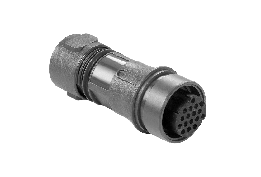 PXP6011 Series 3 Contact Socket Crimp/Solder Termination (contacts available separately) 9mm-10mm Cable (Light Grey Gland) Plastic Body