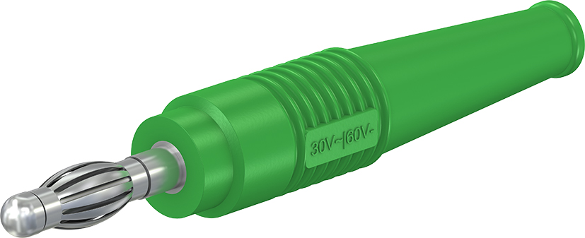 4 mm inline stekker groen - L-41 groen