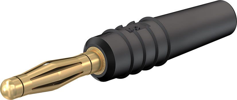 2 mm stekker compleet zwart - SLS205-L zwart