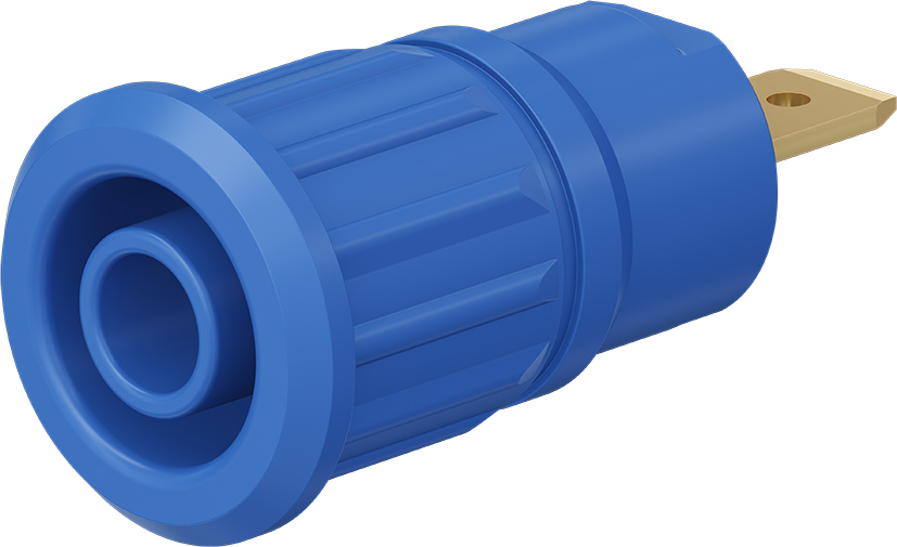 4 mm veiligheidssokkel blauw - SEB4-F blauw