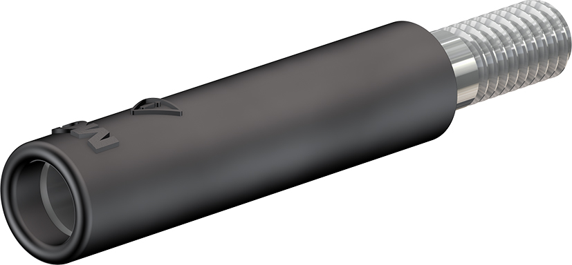 4 mm socket zwart - LB4-G/M4 zwart
