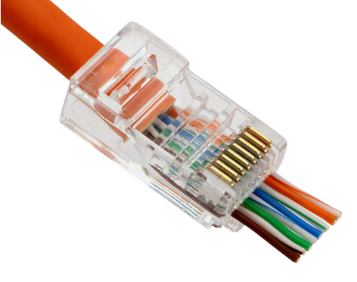 RJ45 Cat.6 doorsteekmontage UTP plug 8P8C met anti kniktule