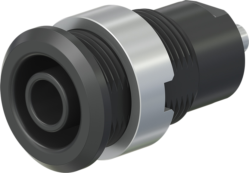 4 mm veiligheidssocket zwart - SLB4-E zwart
