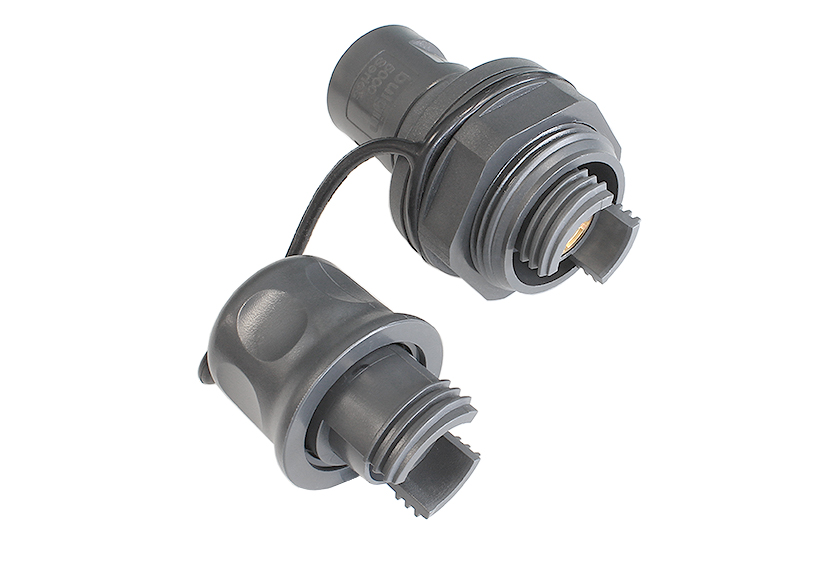 2 Channel Jam Nut Bulkhead Connector with Cable Retention