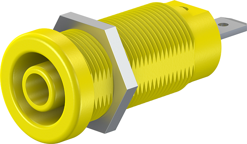 4 mm paneelmontagesocket geel - XEF-1R geel