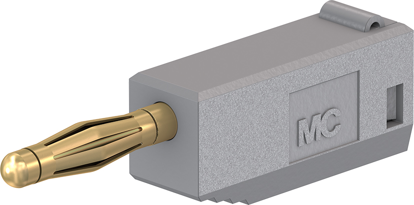 2 mm stekker compleet grijs - SLS205 grijs