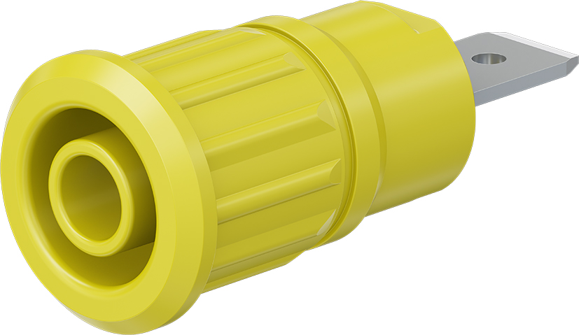4 mm veiligheidssokkel geel - SEB4-F6,3N geel