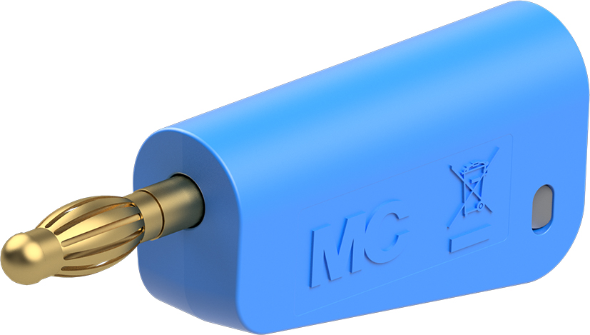 4 mm stekker compleet blauw - LM-4A-39 blauw