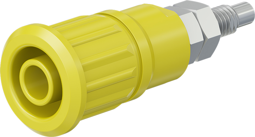 4 mm veiligheidscontact geel - SEB4-G/N-X geel