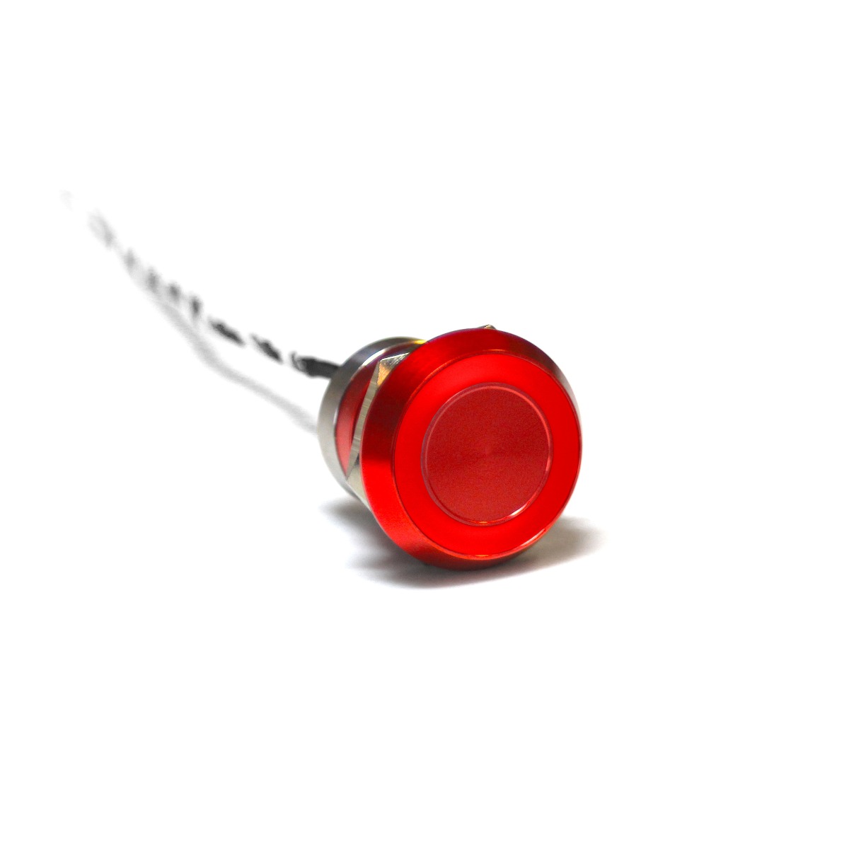 Capacitive switch, 22 mm, Normally Closed ,Aluminium ,Red Anodised ,Red & Green LED ,12 VDC