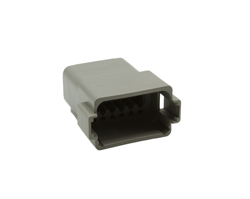 12 Contacts Female Standard Rectangular Grey Connector