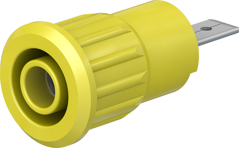 4 mm veiligheidssokkel geel - SEB4-F/A geel