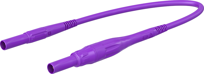 4 mm testkabel geschikt voor het plaatsen van hoogstroomzekeringen, 200 cm, violet - XSMS-419 violet