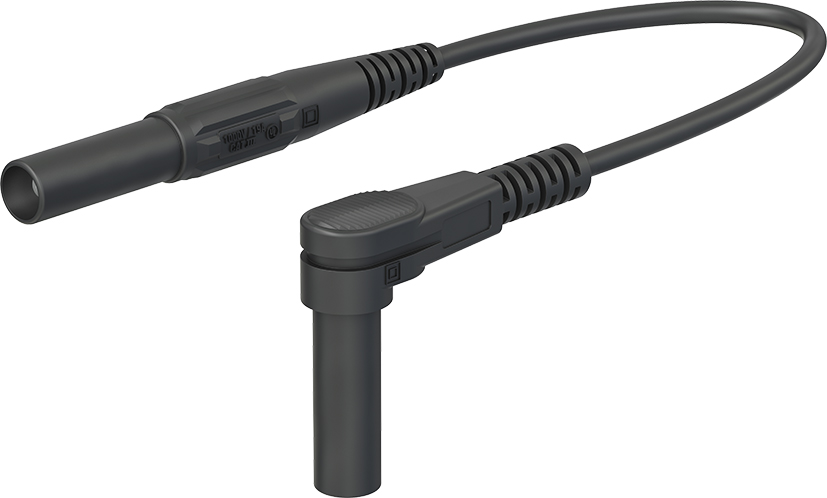 4 mm veiligheidstestkabel 200 cm zwart - XMF-484 zwart