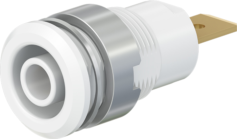 4 mm veiligheidscontactdoos wit - SLB4-F6,3 wit