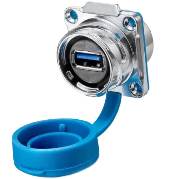 DH-24 Metalen USB3.0-chassisconnector IP67 - USB-doorvoer