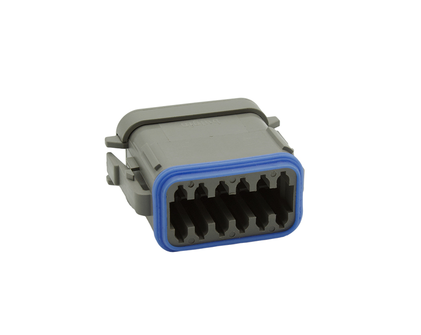 12 Contacts Male Standard Rectangular Black Connector - PEC