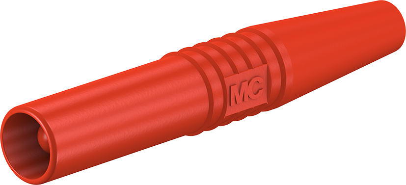 4 mm stekker compleet rood - SLS425-SL rood