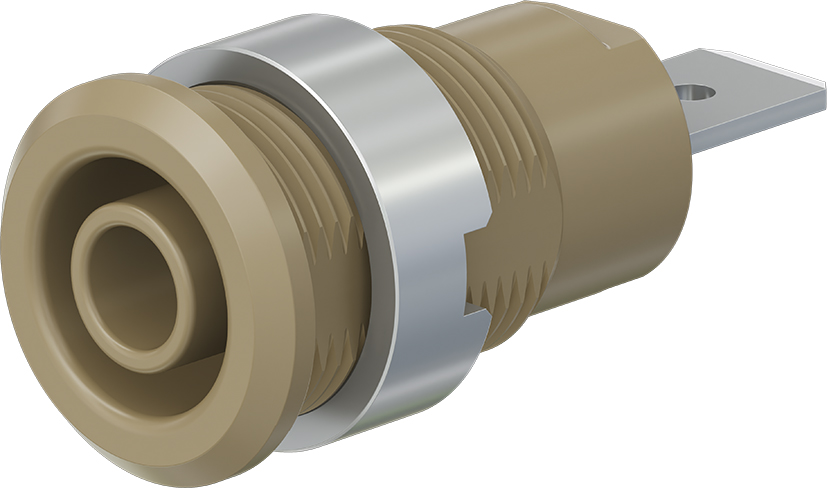 4 mm veiligheidscDoos bruin - SLB4-F6,3/N-X bruin