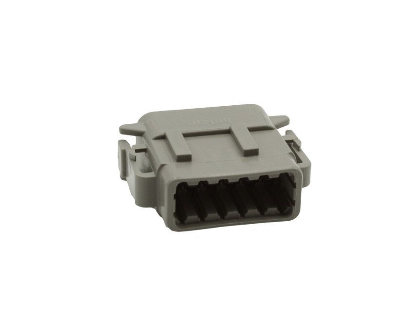 12 Contacts Female Miniature Rectangular Grey Connector