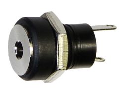 Voedingskast-contactdoos conform JEITA RC-5320A, rechte uitvoering, met verbreekcontact en soldeer ogen, voor frontmontage Ø 2,35 x 0,7