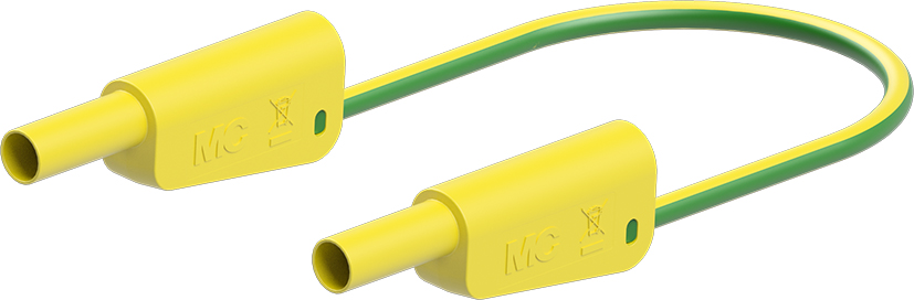 4 mm veiligheidstestkabel 75 cm geel-groen - SLK-4N-S25 geel-groen