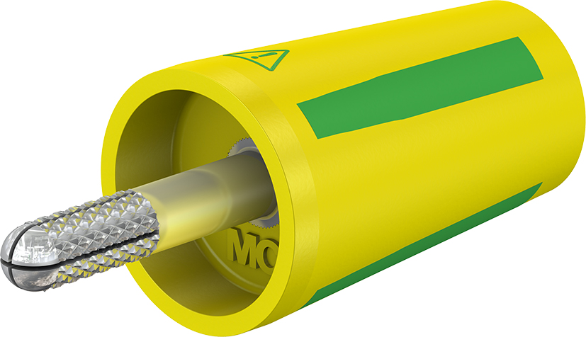 4 mm adapter groen/geel - A-SLK4-N groen/geel