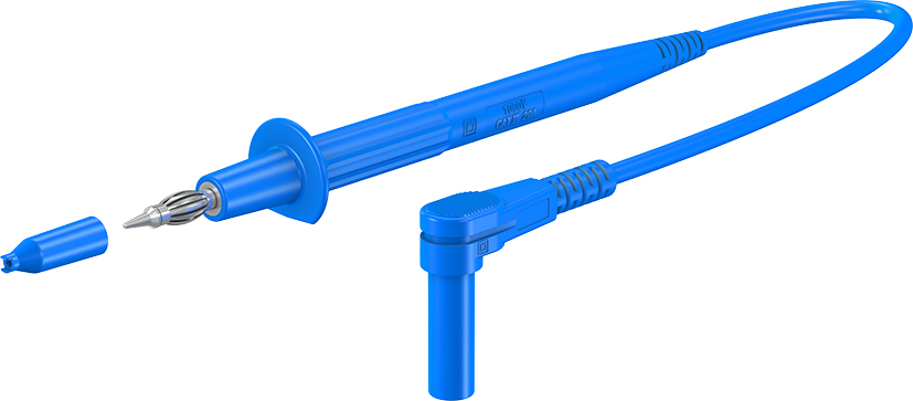 4 mm veiligheidstestkabel 100 cm blauw - XPF-484 blauw