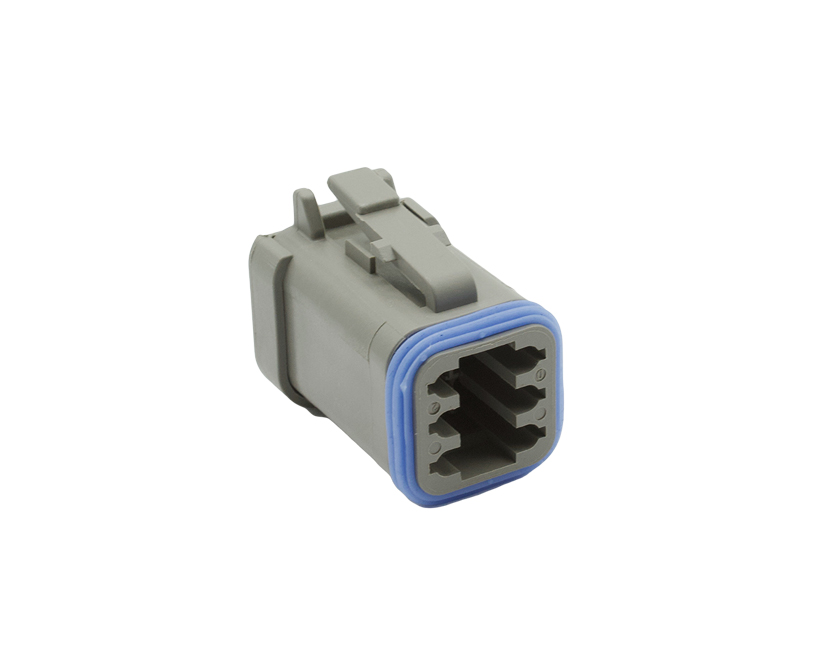 6 Contacts Male Standard Rectangular Grey Connector - PEC