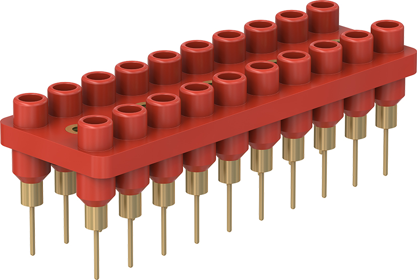 2 mm 20-polige stekkerstrip rood - BL2-12/20-0,65 rood
