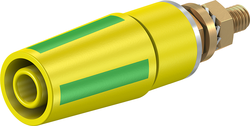4 mm veiligheidssocket groen/geel - SAB4-G groen/geel