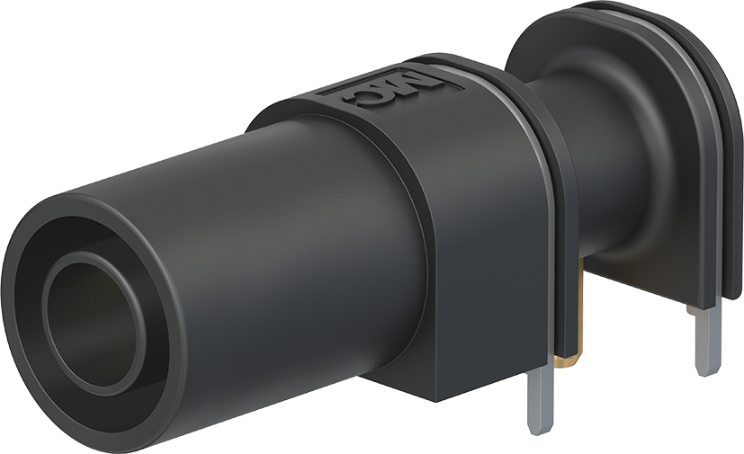4 mm hoekige contactdoos zwart - XELW-4 zwart