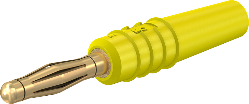 2 mm stekker compleet geel - SLS205-L geel
