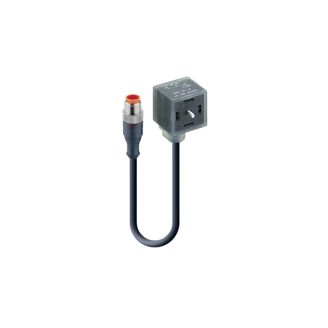 Ventielconnector DIN EN 175301-803-A, snoerset, dubbelzijdig M12