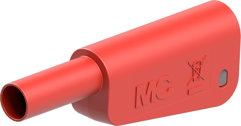 4 mm stekker compleet rood - SLQ-4N-46 rood